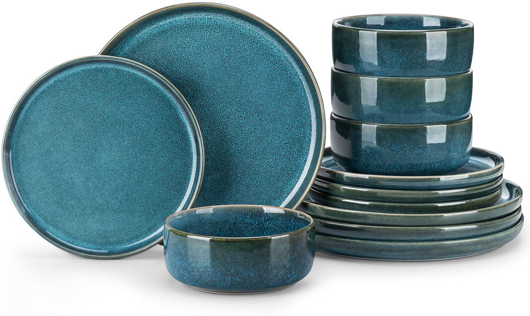 Vancasso Stoneware Dinnerware Set 12 Piece - Service for 4 Blue 12
