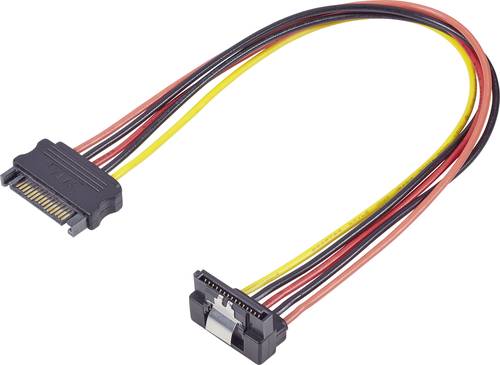 Renkforce Strom Verlängerungskabel [1x SATA-Strom-Stecker 15pol. - 1x SATA-Strom-Buchse 15pol.] 0.30m Schwarz, Rot, Gelb