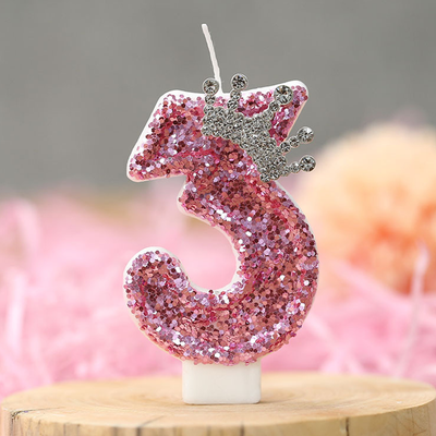 Multisell Products Hub Princess Crown Birthday Candle, Creative Pink Candle For Girl's Happy Birthday Party Decoration 3