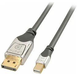 Lindy Mini-DisplayPort an DisplayPort Kabel CROMO (1 m), Videokabel, Grau