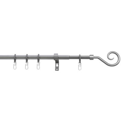 Gardinenstange INDEKO "Jena" Gr. 1, silber (silberfarben), Ø:13mm, Stahl, Gardinenstangen, stufenlos verstellbare Teleskopstange