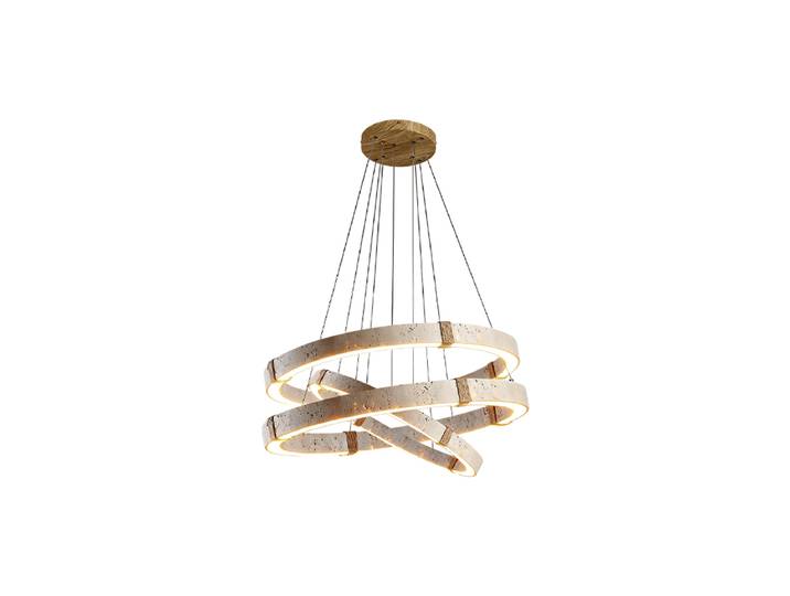 Lustre LED Dimmable 2026 en Bois et Pierre Naturelle pour Salle à Manger