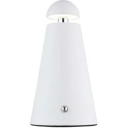 Tischleuchte Beistelllampe Leselampe weiß matt Akku Touchdimmer LED H 16 cm