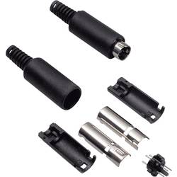 TRU COMPONENTS TC-2526008 Miniatur-DIN-Rundsteckverbinder Stecker, gerade Polzahl: 4 Schwarz 100 St.