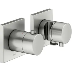 KEUCO EDITION 11 Thermostatarmatur Set Unterputzmodell für 2 Verbraucher mit Schlauchanschluss und Brausehalter, 51153061222, Farbe: Edelstahl-finish