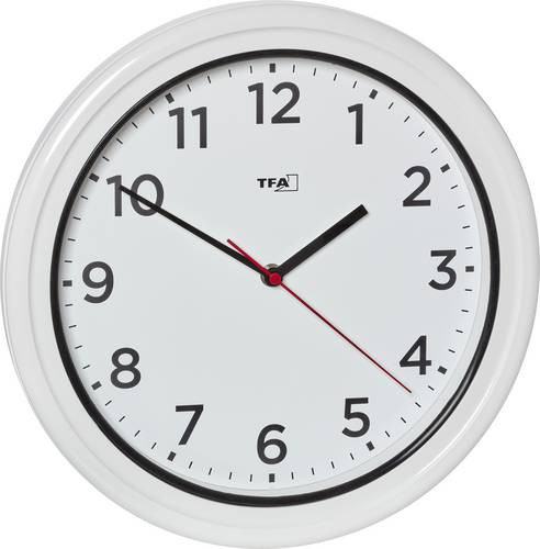 TFA Dostmann 60.3078.02 Quarz Outdooruhr 33cm x 52mm Weiß spritzwassergeschützt