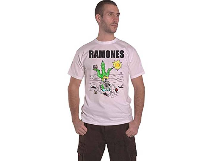 Ramones T Shirt Loco Live Band Logo nieuw Officieel Mannen Wit