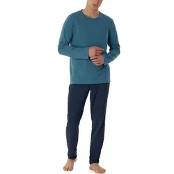 Schiesser Casual Essentials Pyjamas Marine/Blau Baumwolle 50 Herren