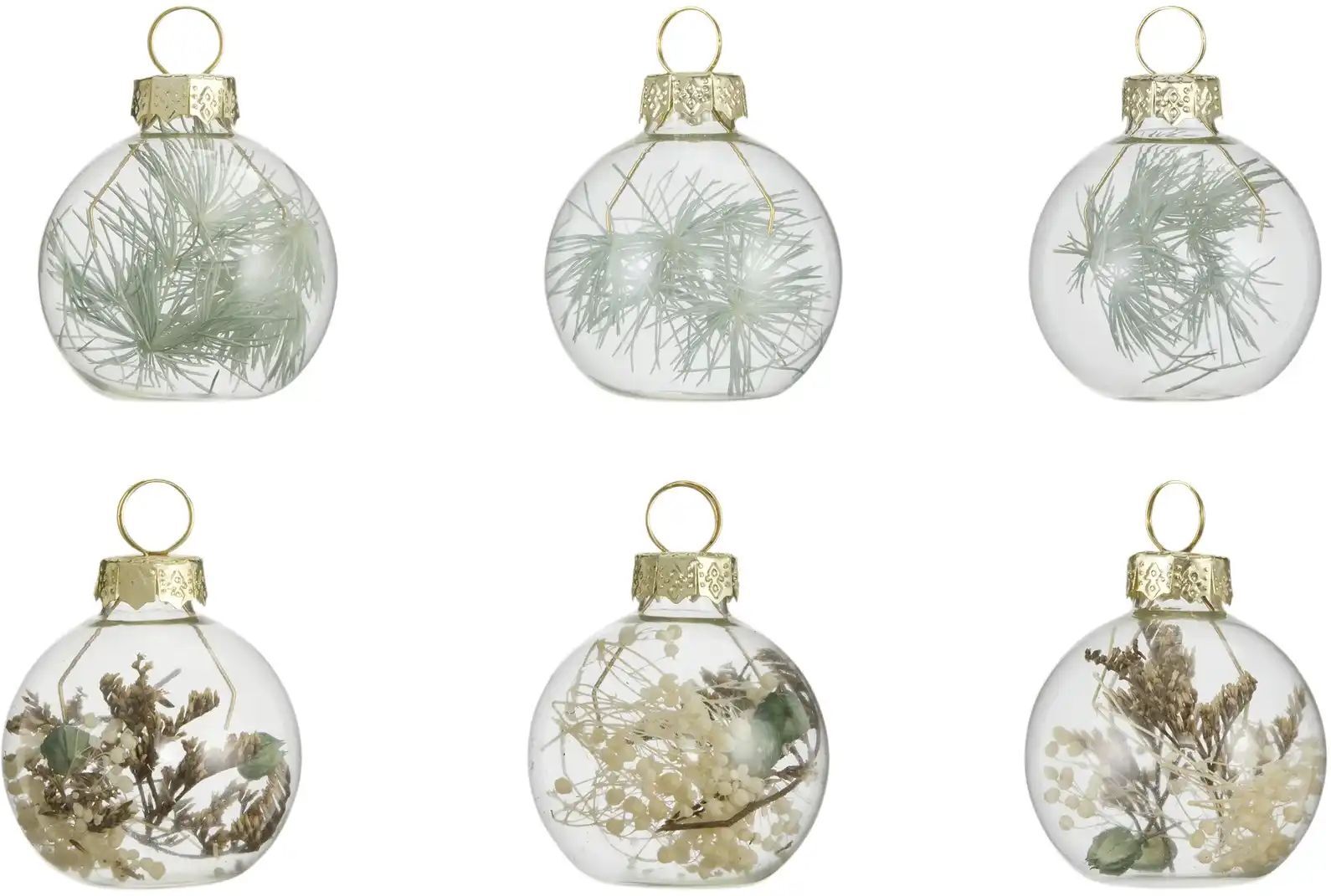 HOME STORY Weihnachtskugeln  6er Set   ¦ grün ¦ Glas,Aluminium ¦ Maße (cm): H: 4