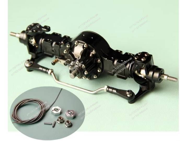 Remorque de camion 1/14, pont traversant avant et arrière, verrouillage différentiel, essieu électrique adapté au tracteur