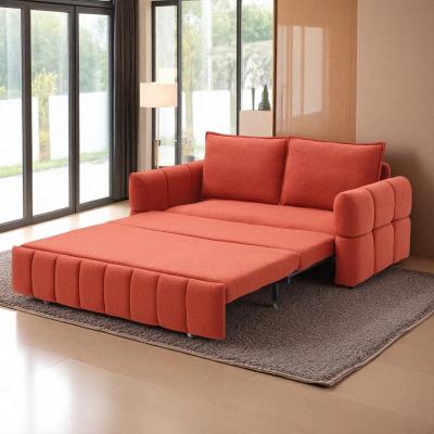 "70"" Fabric 2-Seater Sleeper Sofa with Pull Out Bed and 3-in-1 Convertible Design"
