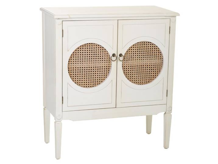 Wanderlust Anrichte aus Holz mit weißen Gittern 80x38x90, Weiß, 80x38x90 cm, Esszimmer, Anrichten