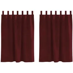 vidaXL Verdunkelungsvorhänge 2 pcs Weinrot 140 x 140 cm Samt