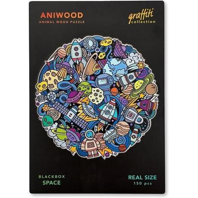 BestSaller J7406M - Aniwood Puzzle, Graffiti Collection, Space, Holz-Puzzle, 150 Teile, Weltraum Mandala
