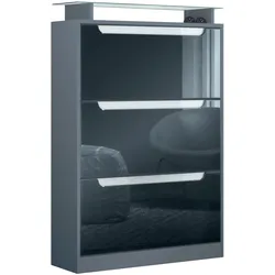 SCHUHSCHRANK Space Schwarz Hochglanz
