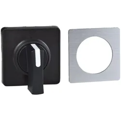 Schneider Electric KBC1H43 Betätigungsvorsatz 45x45mm, schwarzer Knauf, silberne Beschriftung, 4-3