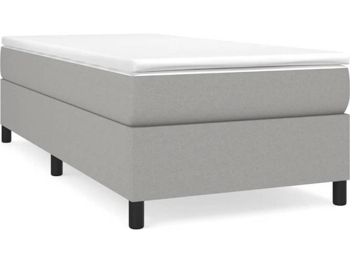 Cadre de lit gris clair 90x200 cm Tissu