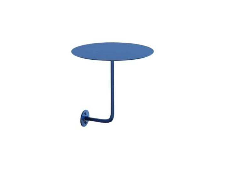 DHYUACN Wandmontierter Runder Tisch, Hängender Beistelltisch For Bubble Tea Shop/Café, kleine Kaffeebar, Theke, Snackbar, Möbel(40x45cm blue)
