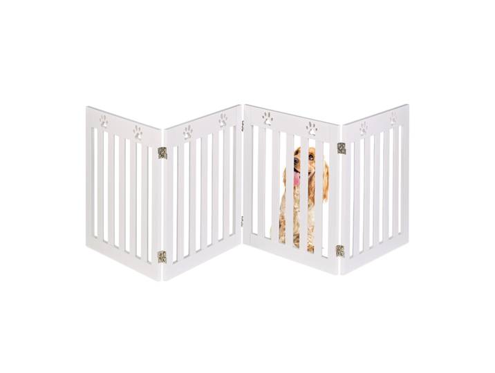 Hundeabsperrgitter Pfoten 4tlg. Weiss