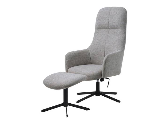 Livetastic Relaxsesselset Manning Recliner \u0026 Footstool Natural, Grau, Metall, 67x116.5x78 cm, Relaxfunktion, Wohnzimmer, Sessel, Polstersessel