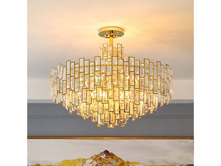 Plafonnier LED rond en cristal doré pour salle à manger et salon, lampes suspendues modernes, lustre de luxe, décoration intérieure