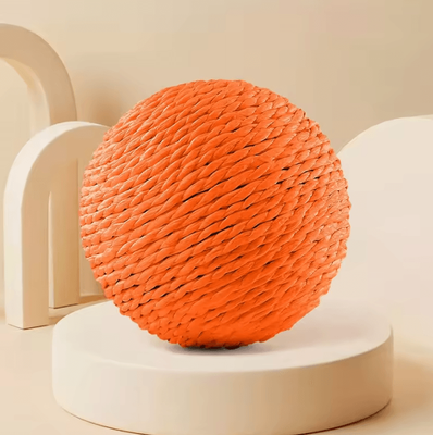 Inspire Curations Sisal Cat Scratching Ball Toy Interactive Teething & Playtime Fun For Cats orange