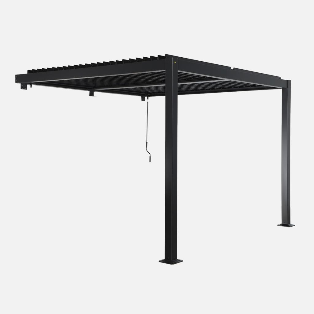 sweeek - Bioklimatische Wand Pergola mit Lamellendach Palace 3x3m - Schwarz