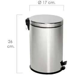 Papierkorb Maurer Edelstahl 3 Liter: 17 x 26 cm.