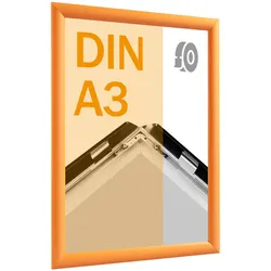 Klapprahmen A3, selbstklebend Gehrung | orange, Aluminium