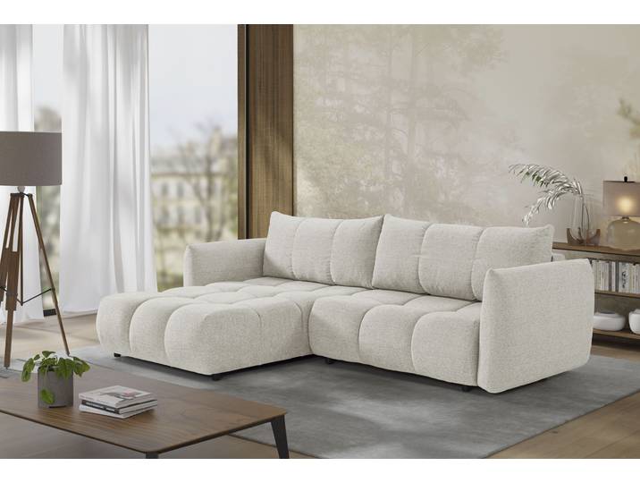 Ecksofa EXXPO - SOFA FASHION Livonia, B/T: 260/187, modern & praktisch für kleine Räume , beige, B:260cm H:87cm T:187cm, Sofas, Ecksofa, Mit Bettfunktion & Bettkasten,hoher Sitzkomfort,inkl. Steppung, L-Form