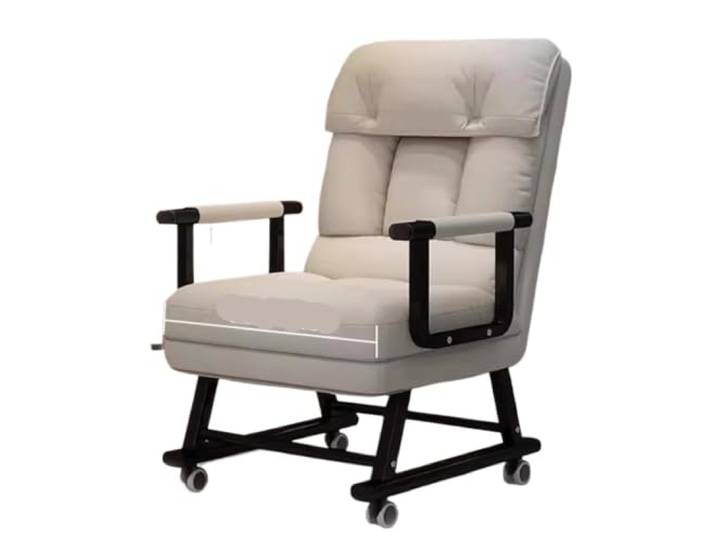 Klappbarer Nickerchenstuhl, multifunktionaler Lounge-Schlafsofa, Büro- und Metallrahmen, Sofa for Bett, mehrfach faltbar, technischer Stoff, Büro-Heimspiel(White)
