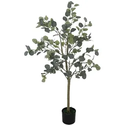 HOMCOM Künstliche Pflanze, Kunstbaum, naturgetreu, Zementtopf, wartungsfrei, Grün