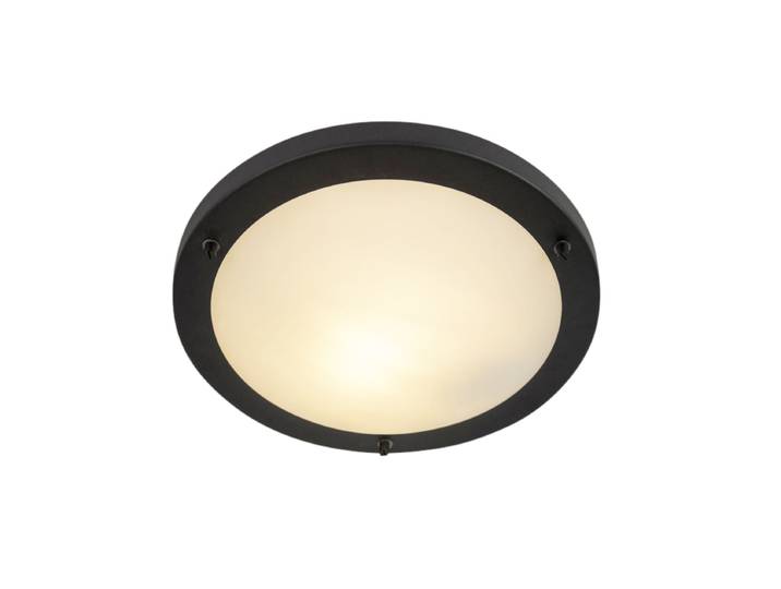 Plafonnier intelligent noir 31 cm avec WiFi A60 IP44 - Yuma