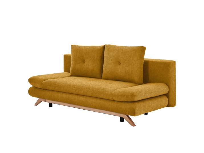 Schlafsofa Bopli Gelb Webstoff Roge 205 x 86 x 94cm mit Schlaffunktion Modern