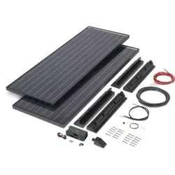Büttner Elektronik Solar-Komplettanlage Power Blackline Solar Kit MT 300 / 2 x 150 W