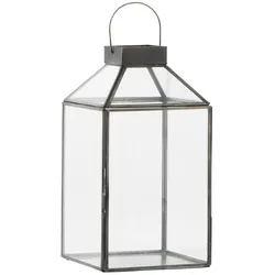 IB Laursen Laterne Norr schräg Glastop, 16 x 16 x 30,5 cm, schwarz