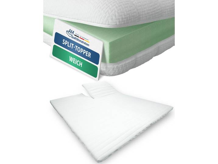 AM Qualitätsmatratzen Split Topper Komfortschaum 200x220 cm 6 cm Höhe Matratzentopper 200/220 Komfortschaum Topper
