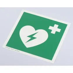 Hinweisschild AED, Folie, langnachleuchtend, selbstklebend