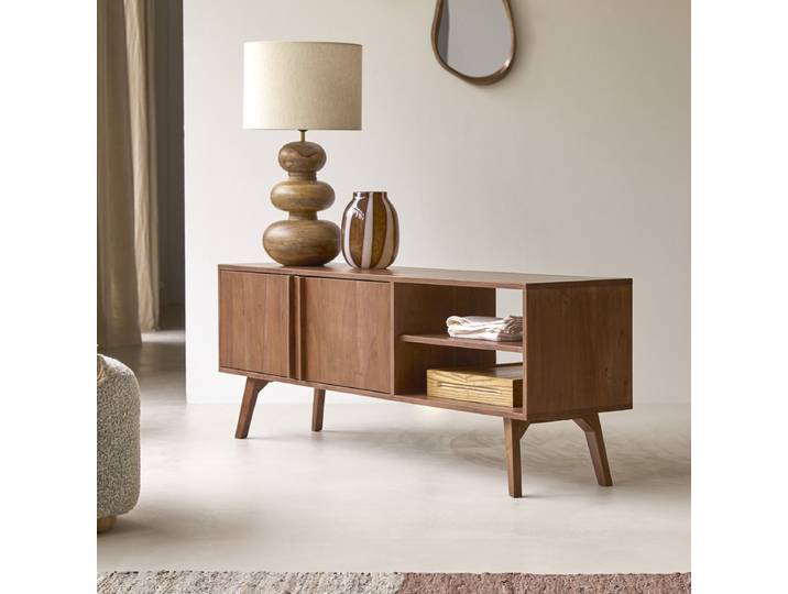 TV-Schrank Niels aus Akazienholz 150 cm - Dunkelbraun