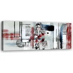 WANDBILD frau mit brille abstrakt