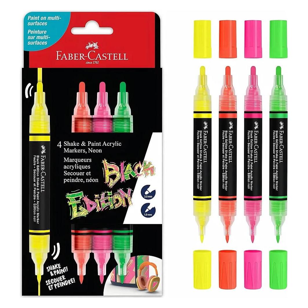 Faber-Castell Acrylmarker Black Edition 4 Farben (4x) (285505)
