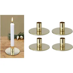 4er-Set Stabkerzenhalter Metall Gold 10x5cm Home Deko weihnachtliche Tischdeko Kerzenständer Kerzenpin scandic chic Vintage Kerzenhalter Retro Wohnzimmerdekoration Dekoschale