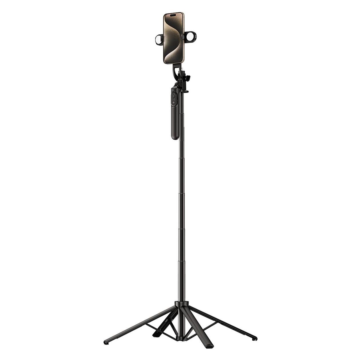 Hurtel Selfie stick WH181D-Y1S 1.75m aluminum alloy telescopic tripod with dual lamp and phone holder - bla (1404978613)