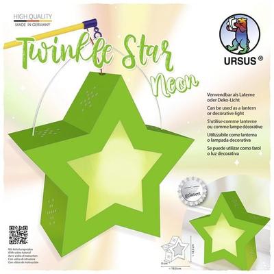 URSUS Laternenzeit Twinkle Star Neon, leuchtgrün