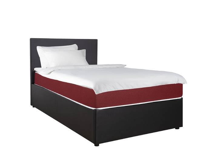 Boxspringbett Muffle 120 x 200cm Kunstleder Schwarz/Schwarz