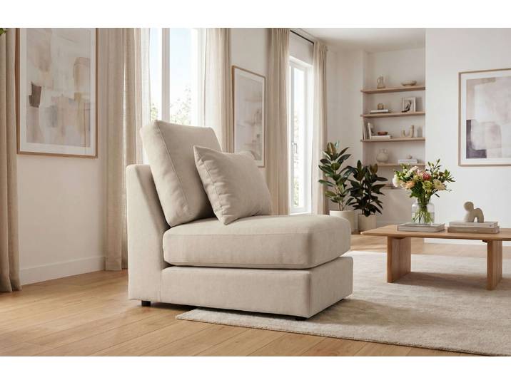 Sessel GOODPRODUCT Nivette, weiches Chenille , latte, B:61cm H:93cm T:102cm, 100% Polyester, Sessel, Sessel, 96x66 cm, eine tolle Ergänzung zum Sofa