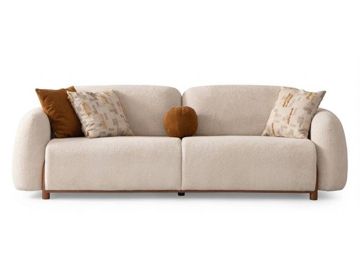 Xlmoebel Sofa Sofa Modern Beige Gemütlich Flauschig Einladend Ästhetisch