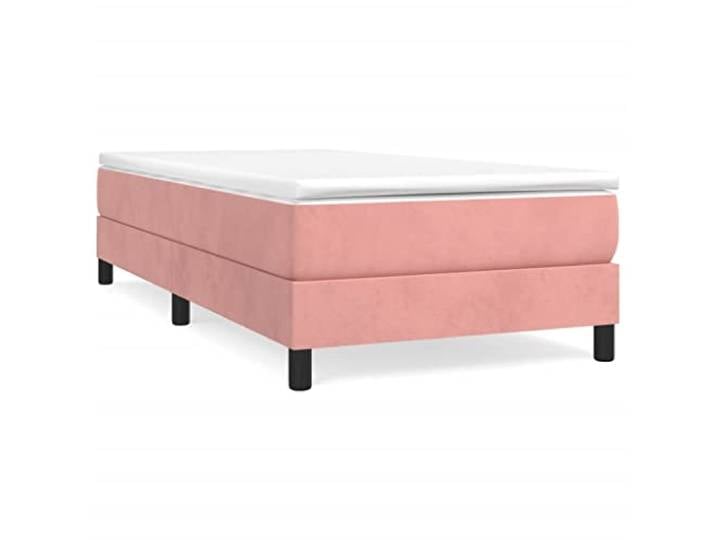 PUGYNBK Boxspringbett aus Samt, Rosa, 80 x 200 cm Taschenfederkernmatratze, mittelhart, Holzlatten, Weichschutz