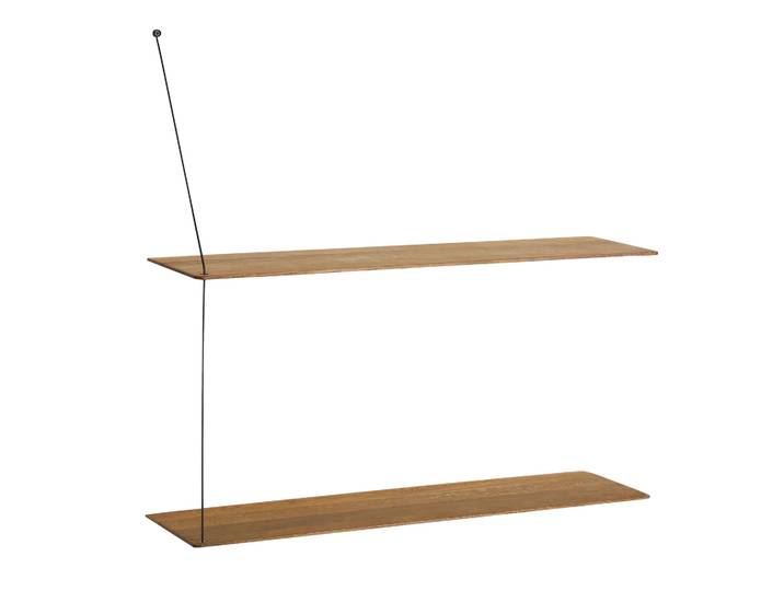 Woud Stedge Regal Geräucherte Eiche-Schwarz, 80 cm, 2 Regalebenen
