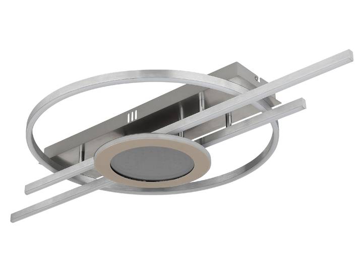 Plafonnier LED DONTE\, argenté\, en métal et aluminium\, effet 3D\, longueur 95 cm